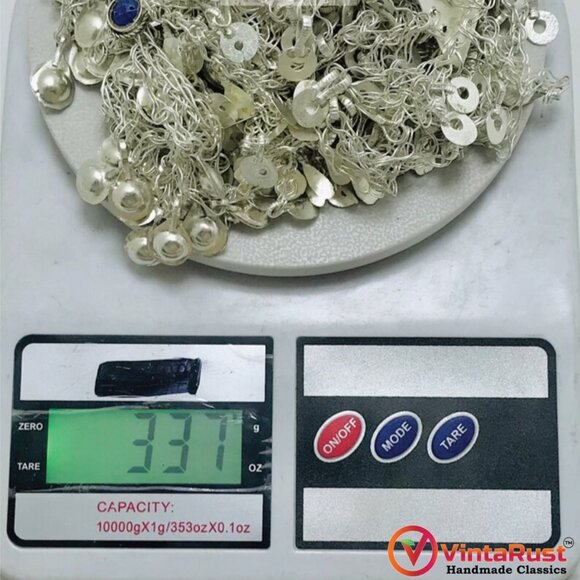 Exotic Kuchi Necklace, Multi Layered Antique Necklace, Unique Silver Necklace - Picture 9 of 9